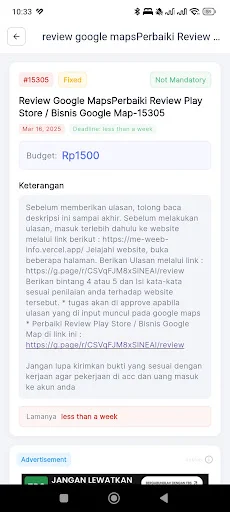 ดาวน์โหลด Gudang Tugas ล่าสุด – แอปทำภารกิจรับเงินจริง ฟรี - Screenshot 8