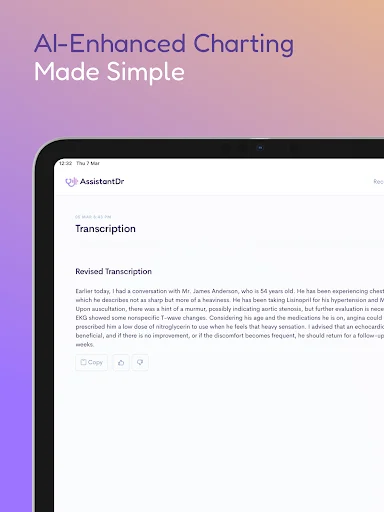 ดาวน์โหลด Assistant Dr. – Medical Scribe ล่าสุด – ตัวช่วยจดบันทึกทางการแพทย์ AI - Screenshot 20