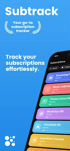 ดาวน์โหลด Subtrack: จัดการการสมัครสมาชิกของคุณให้เป็นเรื่องง่าย – ใช้งานฟรี - Screenshot 1