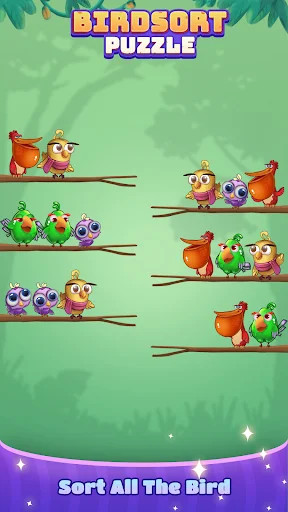 ดาวน์โหลด Bird Sort: Color Puzzle Master ล่าสุด – เกมเรียงนกสีสันสดใสฟรี - Screenshot 1