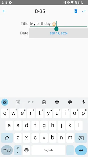 ดาวน์โหลด D-Day List เวอร์ชันล่าสุด – แอปนับวันสำคัญ ฟรี - Screenshot 1