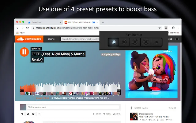 Bass Booster Extreme – ปรับเสียงเบสให้กระหึ่มบน Chrome ฟรี - Screenshot 2