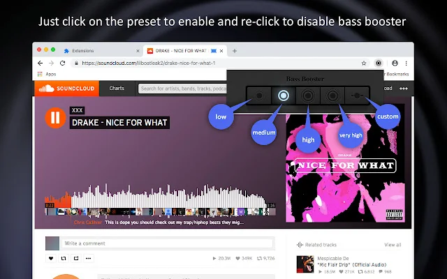 Bass Booster Extreme – ปรับเสียงเบสให้กระหึ่มบน Chrome ฟรี - Screenshot 3