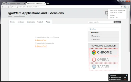 ดาวน์โหลด NoFollow ส่วนขยาย Chrome ช่วยวิเคราะห์ลิงก์ SEO ฟรี - Screenshot 1
