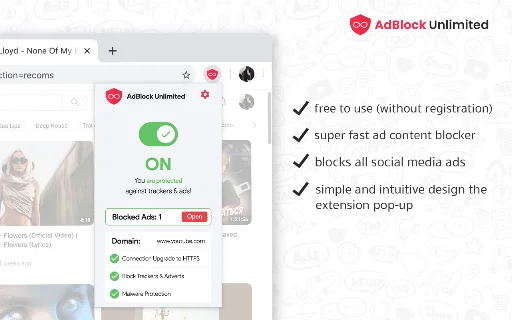 ดาวน์โหลด Adblock Unlimited ฟรี – ตัวบล็อกโฆษณาที่ดีที่สุดสำหรับ Chrome - Screenshot 2