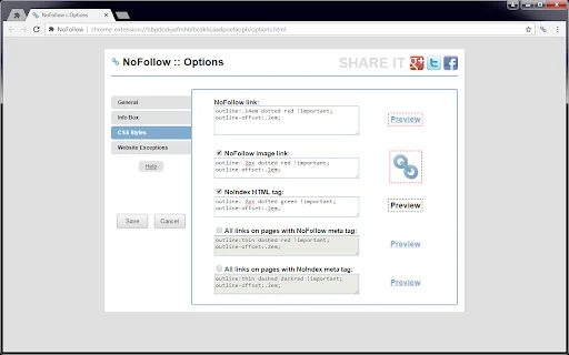 ดาวน์โหลด NoFollow ส่วนขยาย Chrome ช่วยวิเคราะห์ลิงก์ SEO ฟรี - Screenshot 3