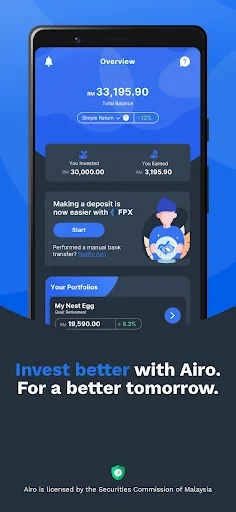 ดาวน์โหลด Airo: Investment Manager ล่าสุด – จัดการพอร์ตการลงทุนของคุณให้เป็นมืออาชีพ - Screenshot 1