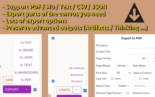 ดาวน์โหลด AI Chat Exporter สำหรับ Claude ฟรี – บันทึกแชทเป็น PDF และ Markdown - Screenshot 1