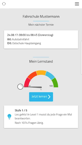ดาวน์โหลด Meine Fahrschul-App ล่าสุด – ตัวช่วยสอบใบขับขี่ ฟรี - Screenshot 1