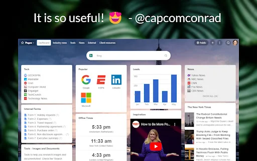 ดาวน์โหลด New tab page by start.me ฟรี – จัดระเบียบหน้าแท็บใหม่ให้เป็นแดชบอร์ดส่วนตัว - Screenshot 1