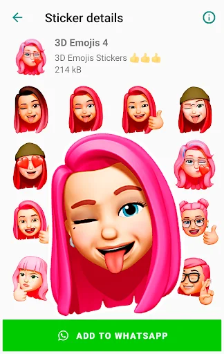 ดาวน์โหลด Funny Emojis Stickers ล่าสุด – สติกเกอร์ 3D สุดน่ารักสำหรับ WhatsApp - Screenshot 3