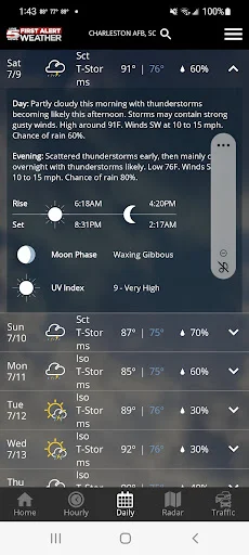 ดาวน์โหลด WCSC Live 5 Weather ล่าสุด – แอปพยากรณ์อากาศแม่นยำ ฟรี - Screenshot 3