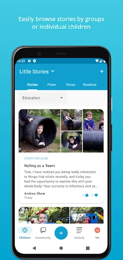ดาวน์โหลด Storypark for Educators ล่าสุด – บันทึกการเรียนรู้เด็กฟรี - Screenshot 1