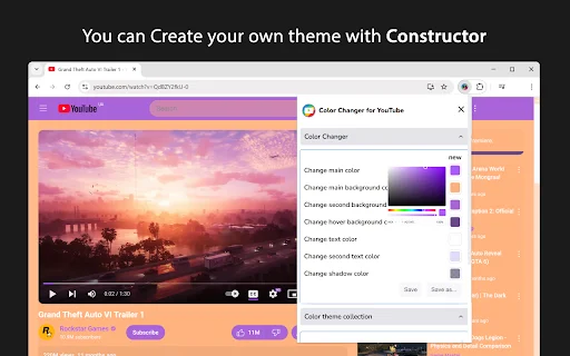 ดาวน์โหลด Theme & Color Changer for YouTube – เปลี่ยนสี YouTube ฟรี - Screenshot 3