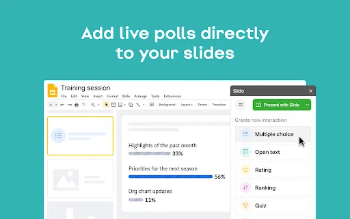 ดาวน์โหลด Slido สำหรับ Google Slides ล่าสุด – สร้างการนำเสนอแบบโต้ตอบ - Screenshot 2