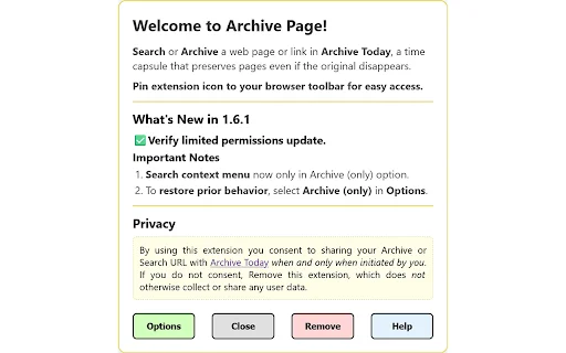 Archive Page – บันทึกหน้าเว็บด้วย Archive Today ได้ง่ายๆ บน Chrome - Screenshot 1