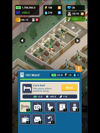 ดาวน์โหลด IDLE MAD HOUSE TYCOON ล่าสุด – เกมบริหารโรงพยาบาลสุดป่วน โหลดฟรี - Screenshot 20