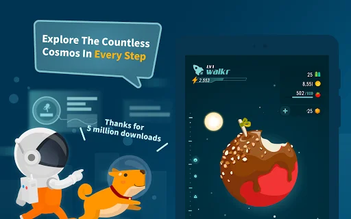 ดาวน์โหลด Walkr: Fitness Space Adventure ล่าสุด – เดินสนุกพร้อมสำรวจอวกาศฟรี - Screenshot 16
