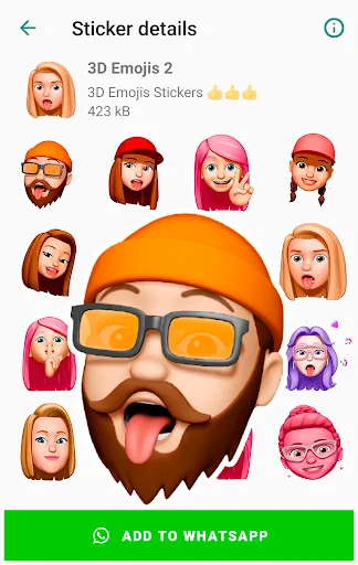 ดาวน์โหลด Funny Emojis Stickers ล่าสุด – สติกเกอร์ 3D สุดน่ารักสำหรับ WhatsApp - Screenshot 10