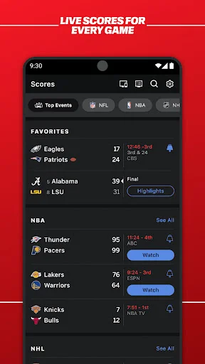 ดาวน์โหลดแอป ESPN ล่าสุด – ติดตามผลคะแนนและข่าวสารกีฬาแบบเรียลไทม์ฟรี - Screenshot 8