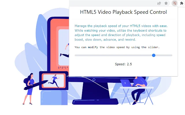 ดาวน์โหลด HTML5 Video Playback Speed Control – ปรับความเร็ววิดีโอได้ดั่งใจ - Screenshot 1