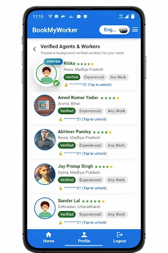 ดาวน์โหลด Book My Worker ล่าสุด – จ้างงานช่างและผู้ช่วยได้รวดเร็วฟรี - Screenshot 2