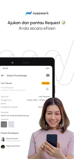 ดาวน์โหลด Nusawork ล่าสุด – แอปบริหารทรัพยากรบุคคลครบวงจร ดาวน์โหลดฟรี - Screenshot 5