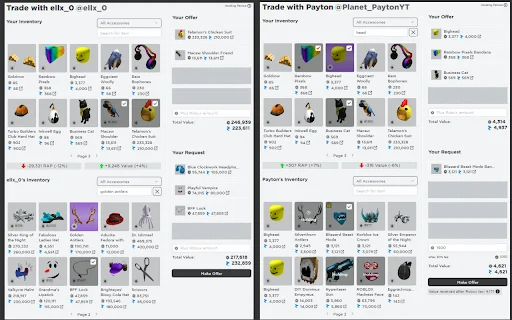 ดาวน์โหลด RoValk ล่าสุด – ส่วนเสริมเทรดไอเทม Roblox ฟรีที่ดีที่สุด - Screenshot 4