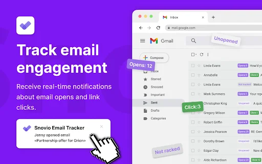 ดาวน์โหลด Unlimited Email Tracker โดย Snov.io – ติดตามอีเมลฟรีบน Gmail - Screenshot 1