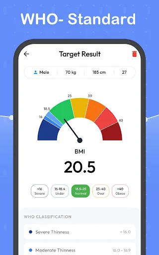 ดาวน์โหลด BMI Calculator-Weight record ล่าสุด – คำแนะนำด้านสุขภาพและฟิตเนสอัจฉริยะฟรี - Screenshot 19